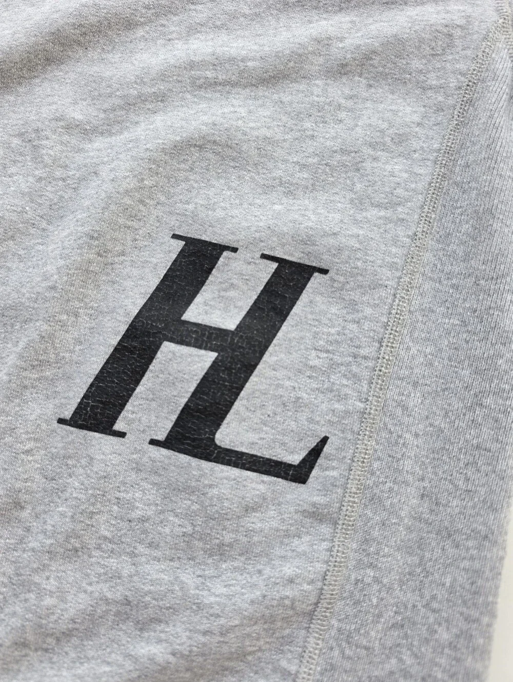 Helmut Lang HL Logo Grey Short Sleeve Crewneck Sweatshirt Tee